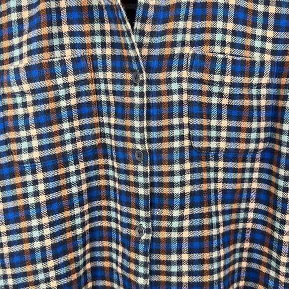 WOOLRICH Women’s Pemberton Check Flannel Button Down Shirt Blue Size Medium - Picture 5 of 12
